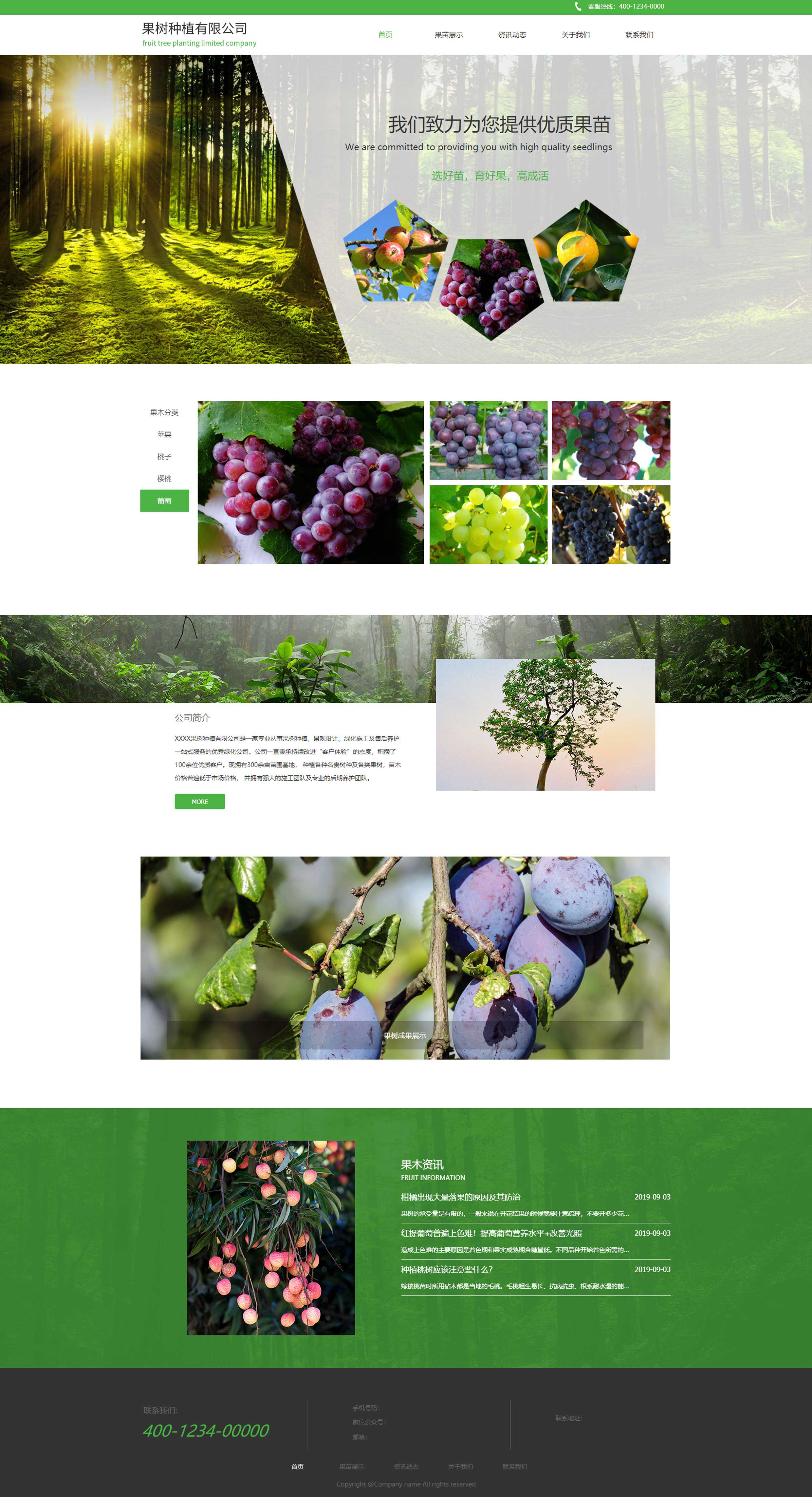 綠色環(huán)保-果樹種植基地網(wǎng)站建設案例
